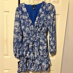 Aqua Blue Shimmer tiered dress